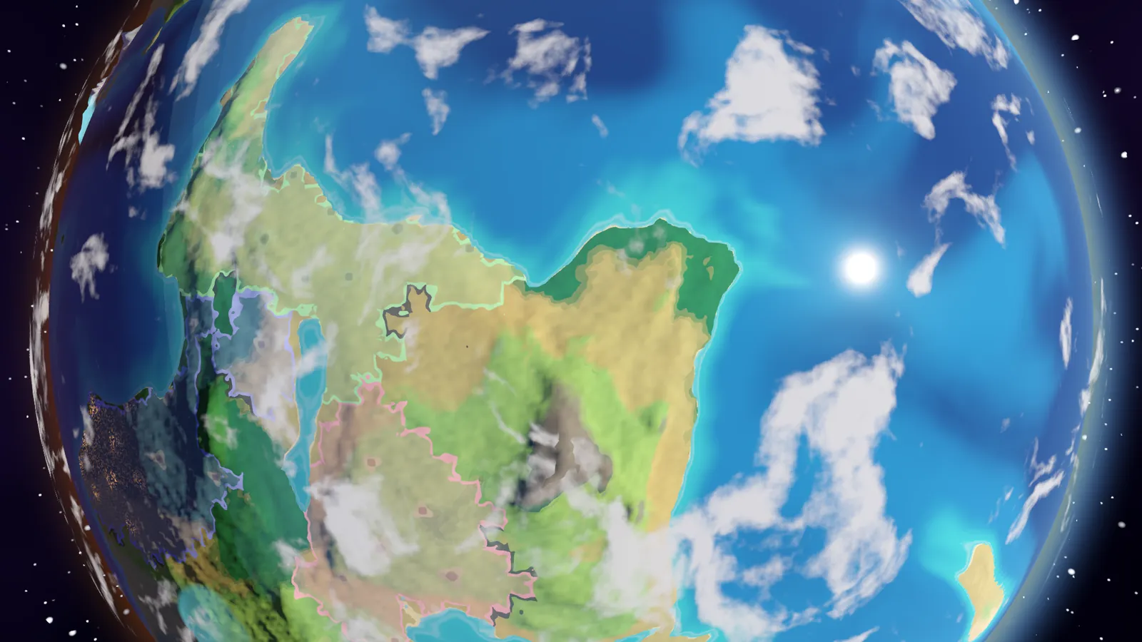 Un continent vu de haut, ses royaumes et ses mers